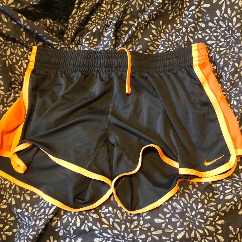 Grey and orange Nike dri-fit shorts
